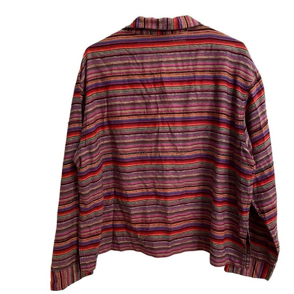 Vintage Chicos Designs Shirt Womens Size 3 100% Silk Jacket Multicolor Lagenlook - Picture 2 of 6
